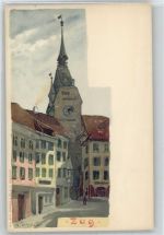 6300 Zug Zugo Lithographie / Künstlerkarte sign. Dussault