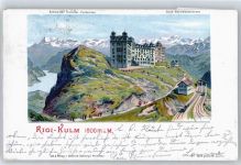 6410 Rigi Kulm Lithographie / Künstlerkarte sign. C.Steinmann