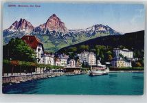 6440 Brunnen - Hotels am Quai, Mythen, Schiff, Vierwaldstättersee