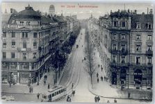 8000 Zürich - Bahnhofstraße, Straßenbahn, Wiener Café, Hotel National, Terminus Hotel