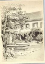8265 Mammern - Zeichnung Brunnen im Hof der Kuranstalt