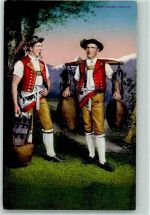 Sennen mit Kuhglocken AK Trachten Toggenburg