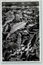 Furka - Orientierungskarte Grimsel und Furka Pass