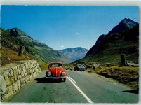 Julier - Römersäulen am Julier Paßhöhe gegen Piz Julier und Piz Polaschin VW-Käfer