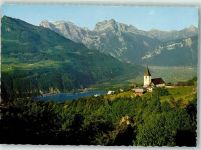 8873 Amden - Blick auf Glärnisch u. Kerenzerberg mit neuer Walenseestraße