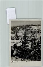 Le Locle Neujahr Tanne Turm Winter Foto 10cm x 7cm, rückseitig Haftspuren