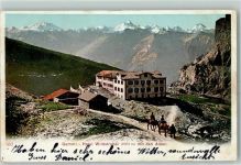 Gemmipass Wallis 1904 Hotel Wildstrubel mit den Alpen