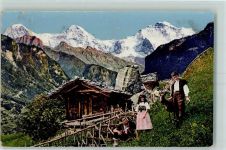 Wengen Almhütte Ziegenhirte Ziege Ort lt. Stempel
