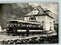 Grafenort 1689 Neuer Sommertriebwagen Be 2/4 6 SWA/BBC 1899 vor altem Stationsgebäude um erbaut