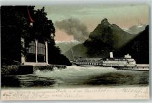 Seelisberg 1903 Tellskapelle am Vierwaldstättersee Dampfschiff Stadt Mailand