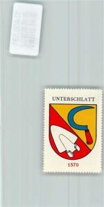 Unterschlatt ZH Vignette Wappen Kaffee Hag ca 1920-1940 Sichel Pflugschar