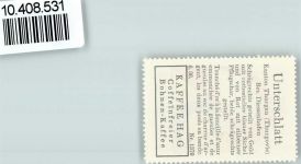Unterschlatt ZH Vignette Wappen Kaffee Hag ca 1920-1940 Sichel Pflugschar