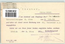 8320 Fehraltorf 1928 KEINE AK Bestätigung Zahlungsüberweisung GH Fischer Publicitas