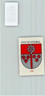 9220 Bischofszell - Vignette Wappen Kaffee Hag ca 1920-1940 Bischofsstab