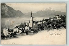 Weggis 1906 Kirche Pilatus