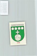Visperterminen Vignette Wappen Kaffee Hag 1920-1940 Reichsapfel