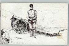 Sion Soldat mit Säbel und Kanone Ort handschriftlich