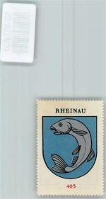 Rheinau Vignette Wappen Kaffee Hag 1920-1940 Fisch