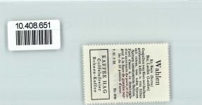 4246 Wahlen b. Laufen - Vignette Wappen Kaffee Hag ca 1920-1940 Adler