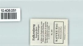 2362 Montfaucon - Vignette Wappen Kaffee Hag ca 1920-1940 Falke