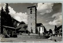 Adelboden BE Kirche Uhr Torbogen Oldtimer