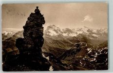Weisshorn 1910 Rothorn Bergsteiger auf dem Gipfel