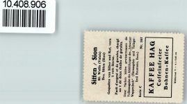 1950 Sion Sitten - Vignette Wappen Kaffee Hag ca 1920-1940