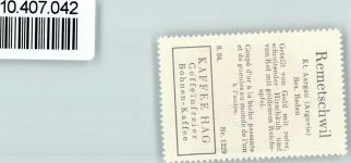 Remetschwil Vignette Wappen Kaffee Hag 1920-1940 Hirschkuh Reichsapfel