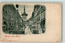 3000 Bern Berne - Beim Zeitglockenturm Marktszene Pferdewagen