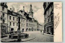 Lausanne 1903 Brunnen Place Palud