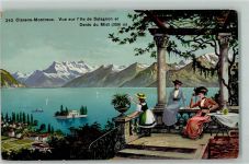 Clarens Dents du Midi Damen auf Terrasse sitzend