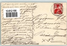 Leukerbad 1911 Bauersfrau unter dem Kreuz sitzend Ort lt. Stempel