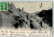 Grindelwald 1909 Traverse d une crevasse