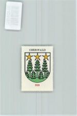 Oberwald Vignette Wappen Kaffee Hag ca 1920-1940 Tannenbaum