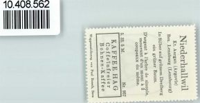 Hallwil Vignette Wappen Kaffee Hag ca 1920-1940 Baum