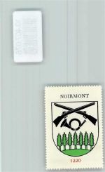 Le Noirmont Vignette Wappen Kaffee Hag 1920-1940 Gewehre Horn
