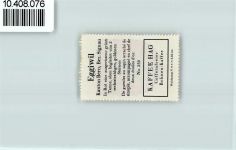 Eggiwil Vignette Wappen Kaffee Hag ca 1920-1940 Tannenbaum Sterne