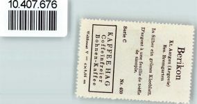 Berikon Vignette Wappen Kaffee Hag 1920-1940 Kleeblatt