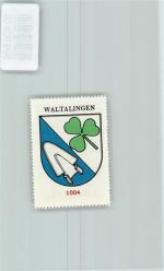 Waltalingen Vignette Wappen Kaffee Hag ca 1920-1940 Kleeblatt Pflugschar
