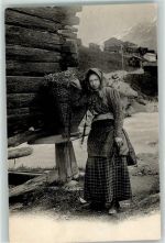 Walliser Bauernfrau Motiv Schweiz