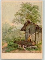 Zürich Gottfried Keller Bretterhütte mit Ziehbrunnen