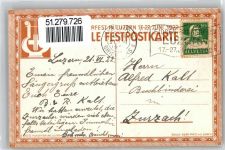 Luzern 1922, Festpostkarte, Eidgen-Sängerfest Luzern 17.-27. Juni 1922