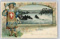 8200 Schaffhausen Sciaffusa Lithographie Rheinfall , Prägedruck