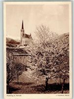 Scuol Frühling in Schuls J. Feuerstein Baum Kirche