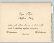 Walzenhausen Vermählungsanzeige Olga Klee Alfred Lutz 18.7.1921