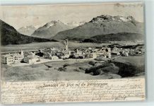 Samedan 1904 mit Blick auf die Berninangruppe