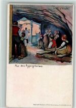 8840 Einsiedeln Künstlerkarte Im Wildkirchli sign. V.M. Aus dem Appenzellerland