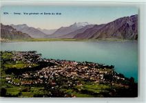 Vevey Vue générale et Dents du Midi