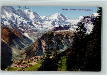 Mürren Jungfrau Breithorn Tschingelhorn Bäume