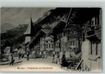 3860 Meiringen - Dorfstrasse und die Kirche